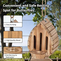 Decorative wooden butterfly house in a garden