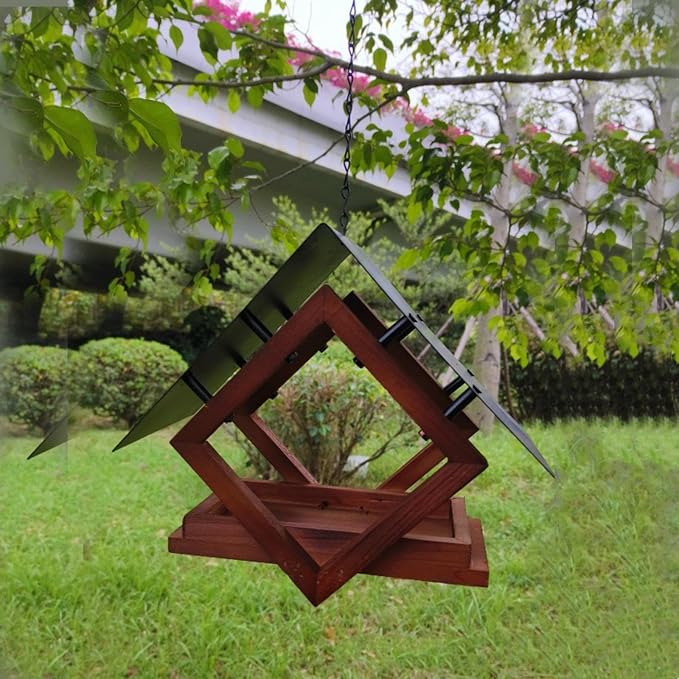 Hanging bird feeder displayed in a garden