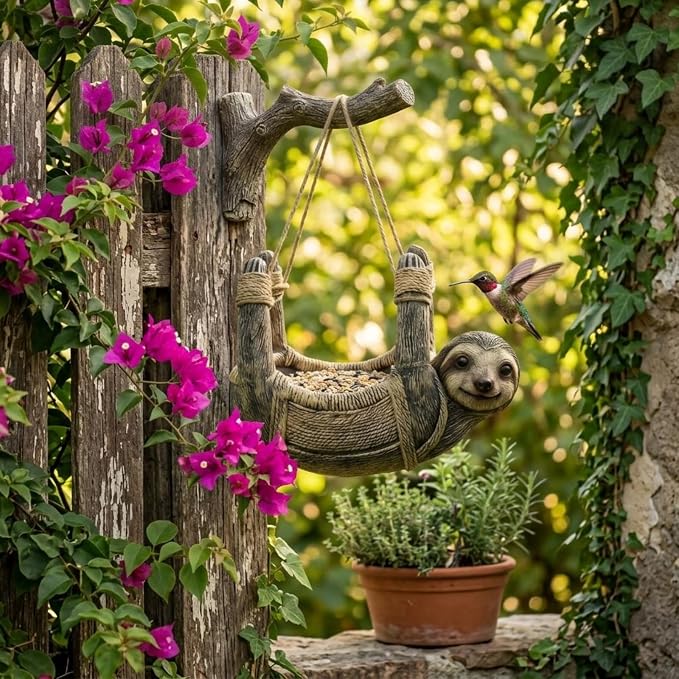 Garden Sloth Bird Feeder for Backyard Bird Feeding