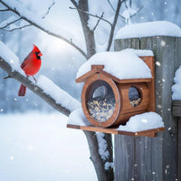 Garden Wildlife Feeder With Natural Wood Construction