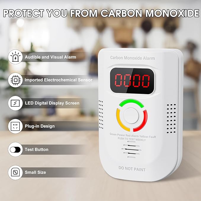Gas leak detector with audible and visual alarm system