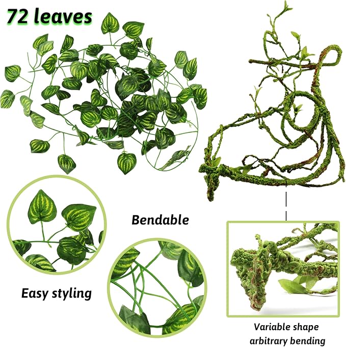 Gecko Bearded Dragon Plant Vines for Climbing and Hiding