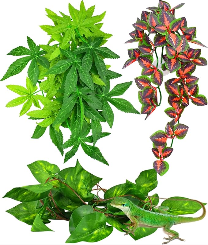 Gecko Lizard Habitat Plants with Suction Cup