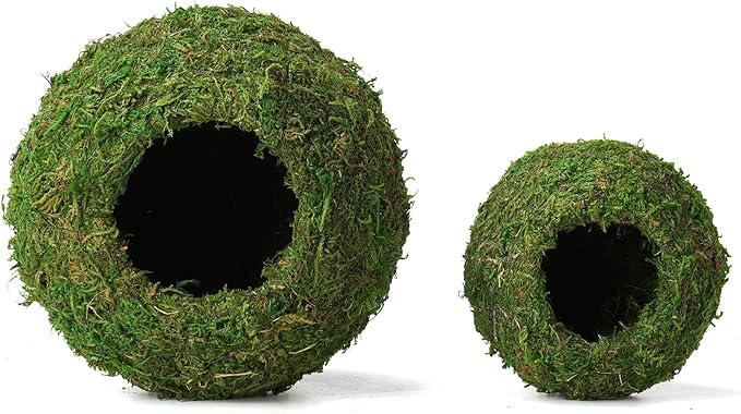 Gecko Snake Hide Cave Artificial Moss Shelter for Tank