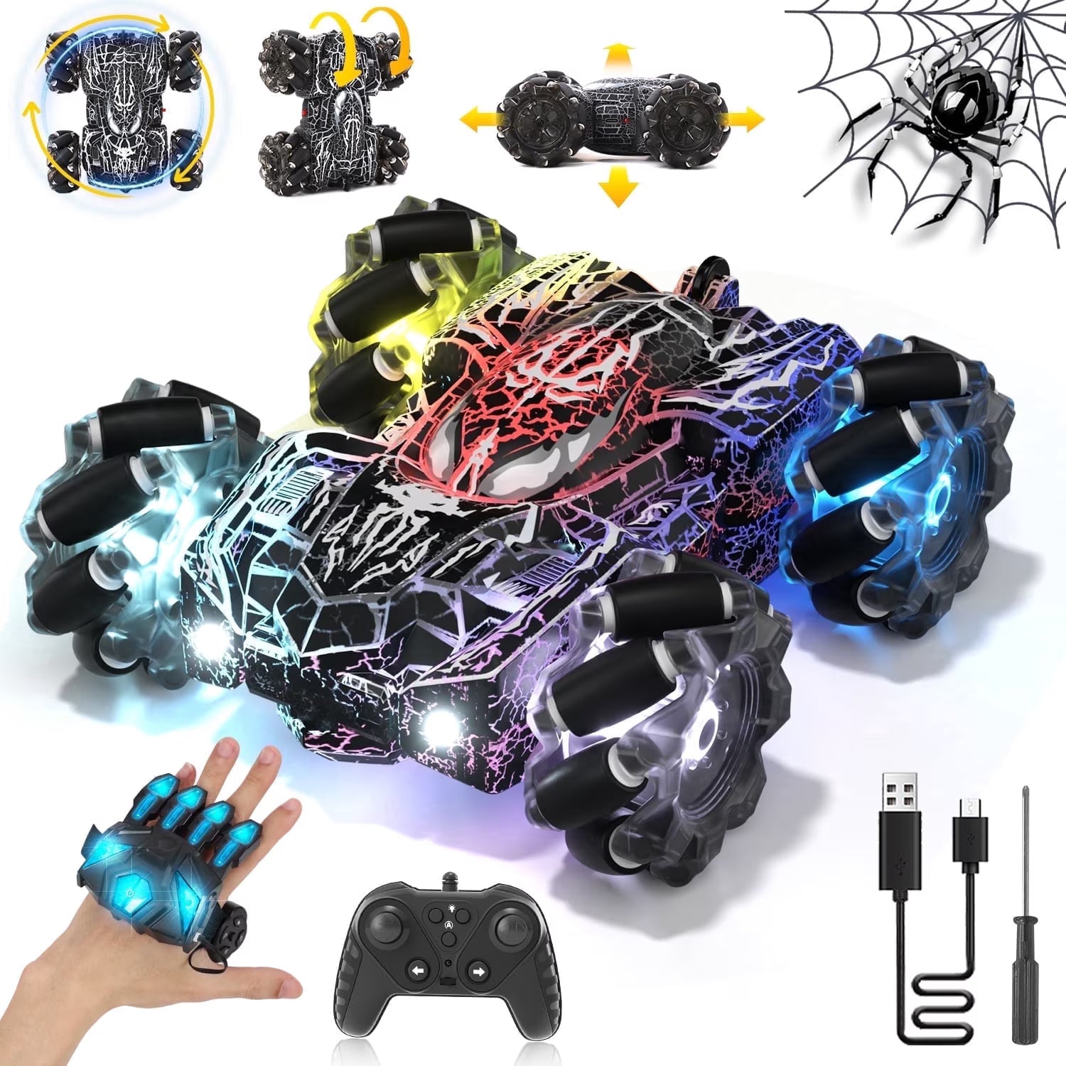 Gesture sensing RC stunt car with hand control and 360 degree movement