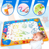 Perfect gift for kids, educational water doodle mat with magic pens for artistic fun