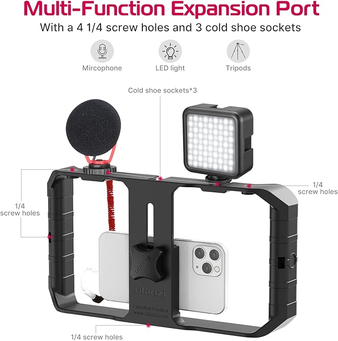Cell Phone Mounted on Gimbal Stabilizer