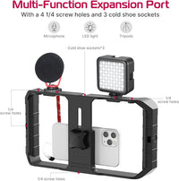 Cell Phone Mounted on Gimbal Stabilizer