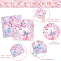  Girls butterfly birthday decorations with colorful party accessories