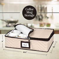 Glass storage box with dividers for cups and drinkware