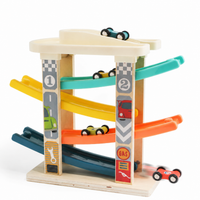 Gliding railcar slide toy for kids racing
