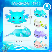 Glitter axolotl squeeze toy with colourful design