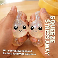 Glitter squishy food toy dumpling shape for fun play