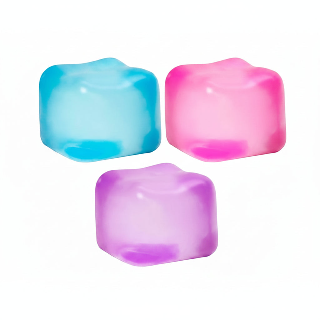 Glow in the dark squeeze cube toy for kids and adults