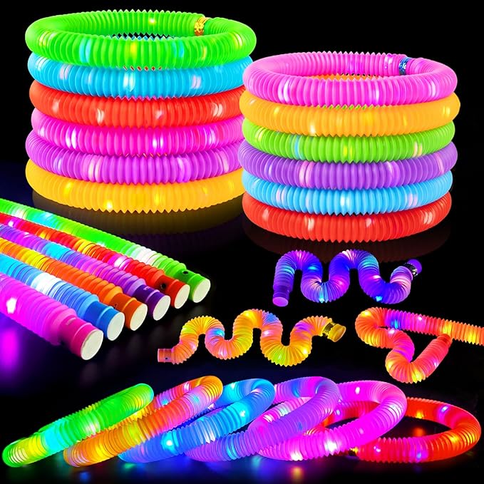 12 PCS glow sticks for kids, neon necklace and bracelet party favors