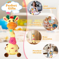 Glowing musical giraffe toy that dances, sings, and repeats what toddlers say