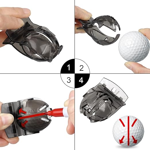 Clip-style golf ball marker tool for easy line drawing