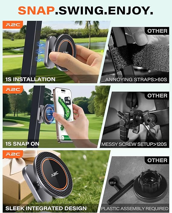 Strong Magnetic Phone Holder for Golf Cart Use with iPhone