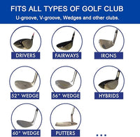 Golf club cleaning tool with brush for removing dirt and rust from grooves