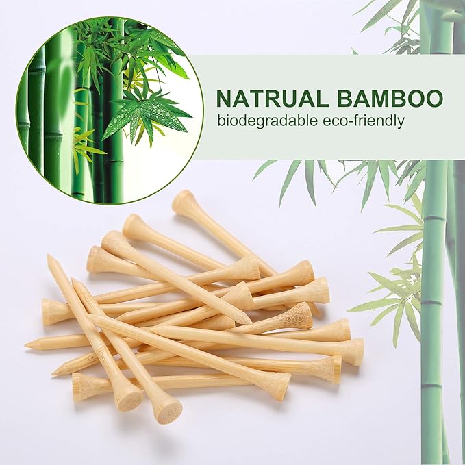 3-1/4" bamboo golf tees for perfect teeing off and optimal performance