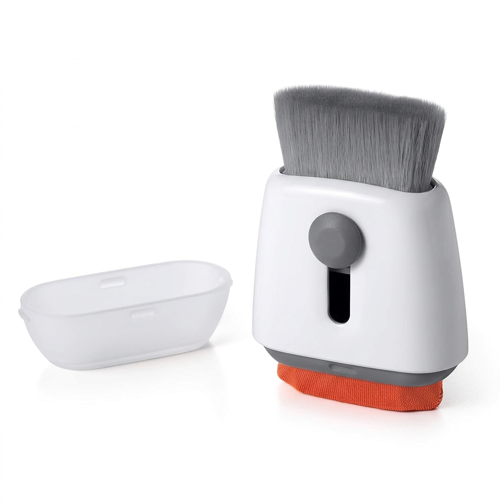 Good Grips Sweep & Swipe Laptop Cleaner with ergonomic handle and dual functionality.