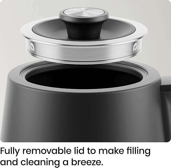 Gooseneck electric kettle pouring hot water for pour-over coffee