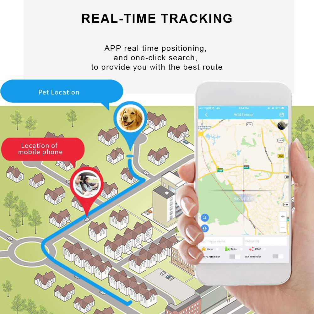 GPS dog collar tracker for outdoor pet location tracking