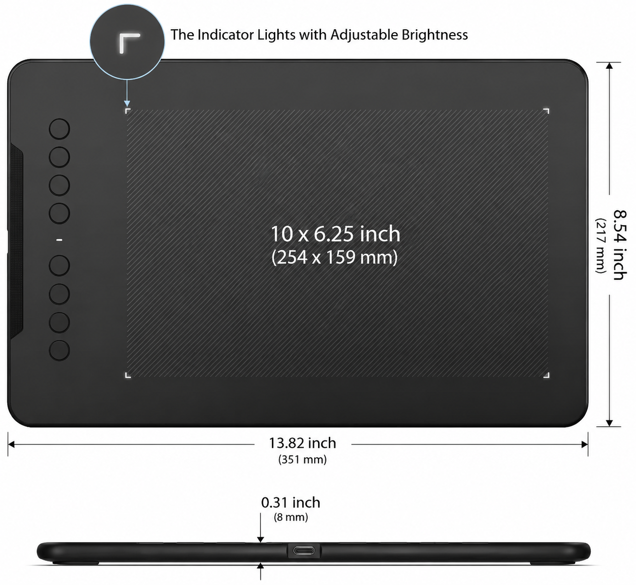 Graphic drawing tablet connected to PC and laptop setup