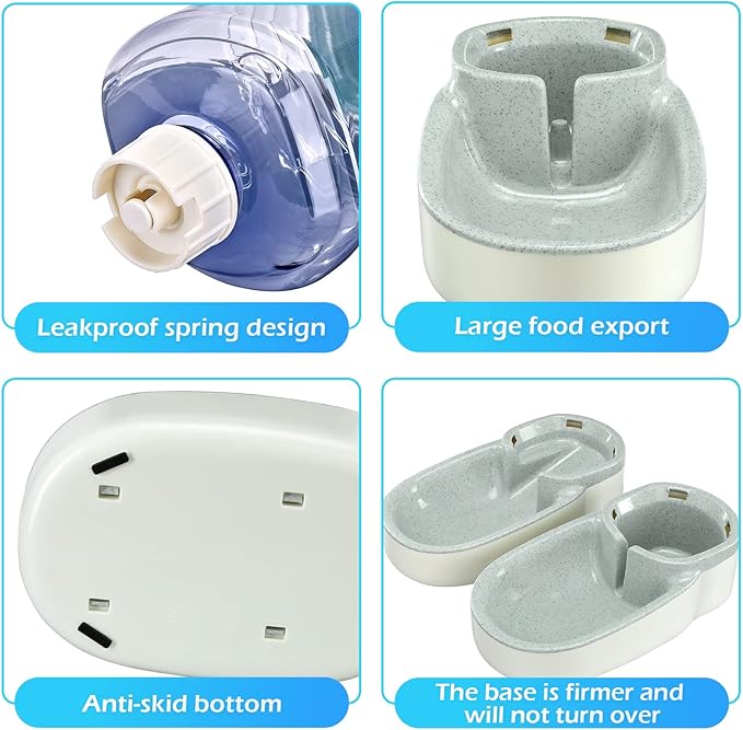 Gravity-Fed Pet Food And Water Dispenser Bowl For Indoor Use