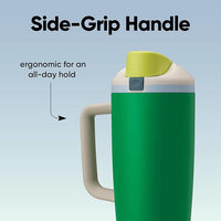 Green hydration tumbler with straw lid for travel and daily use
