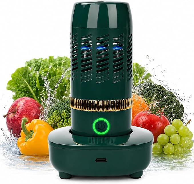 Green rechargeable produce washer for fruits and vegetables