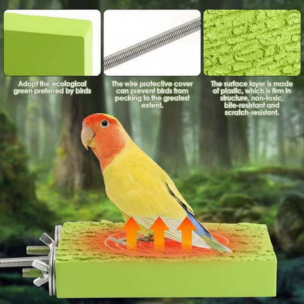 Green Resin Bird Perch Warmer for Small Bird Cages