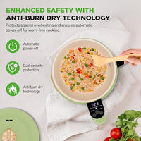 Matcha green electric rice cooker with compact round design