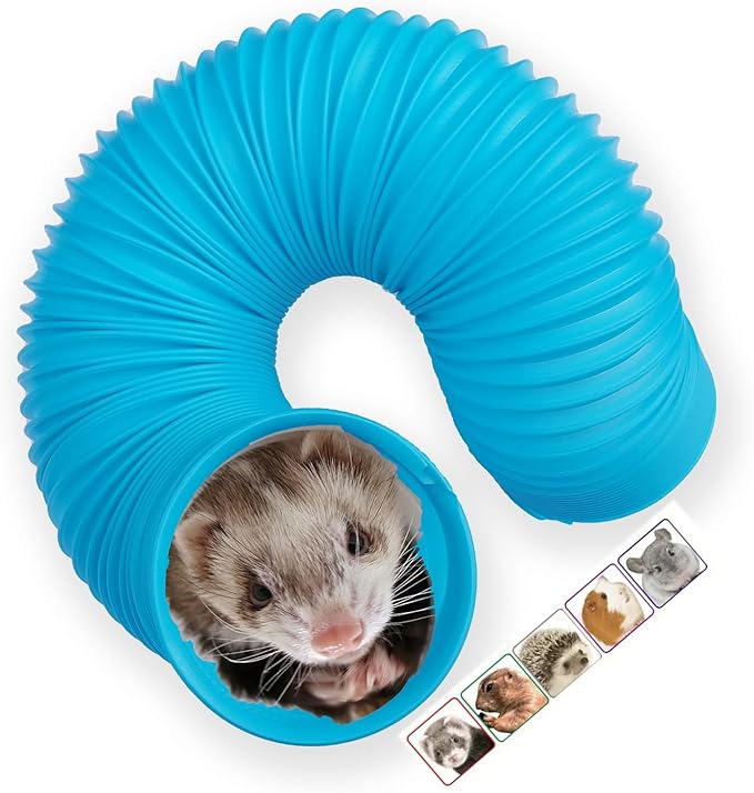 Green small animal tunnel tube suitable for hamsters, guinea pigs, rabbits, and other small pets during supervised indoor use.