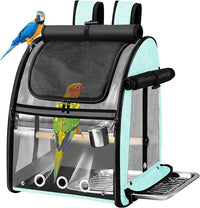 portable bird carrier bag with indestructible stainless steel mesh, tray, and perch