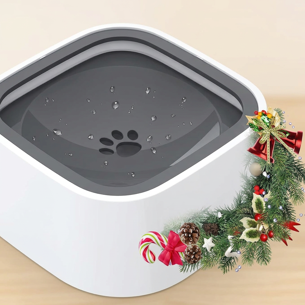 Grey pet water bowl for travel use