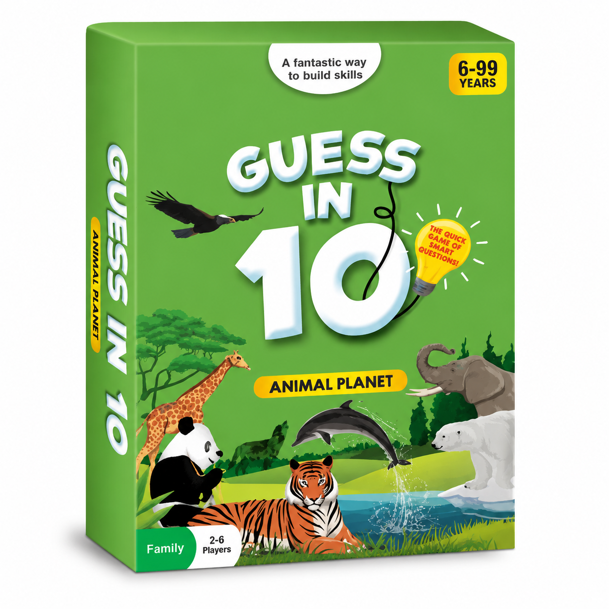 Guess in 10 animal trivia card game for kids and family