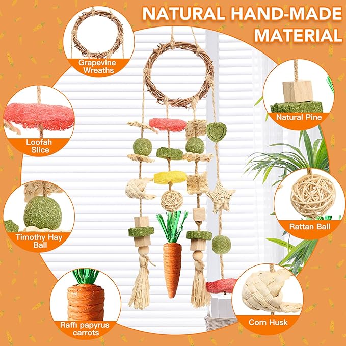 guinea pig rabbit chew ring hanging cage toy