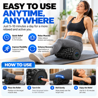 Gym roller positioned on an exercise mat for stretching routines.