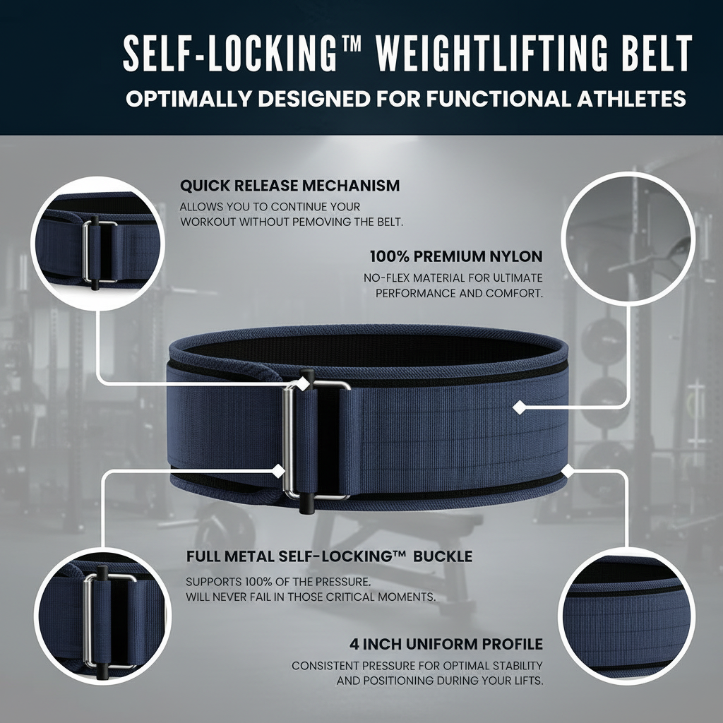 Gym training belt with adjustable fit for men and women