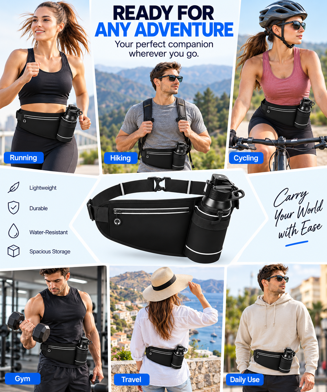 Gym waist bag for carrying phone and small essentials