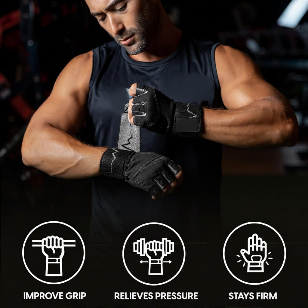 Gym workout gloves for men and regular fitness use