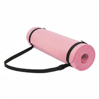 Half-inch extra-thick yoga mat with carrying strap
