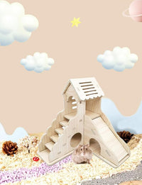 Hamster House with Climbing Ladder and Slide for Small Pets