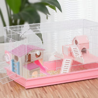 Hamster Ladder and Slide Toy for Small Animals with Wooden Hideout