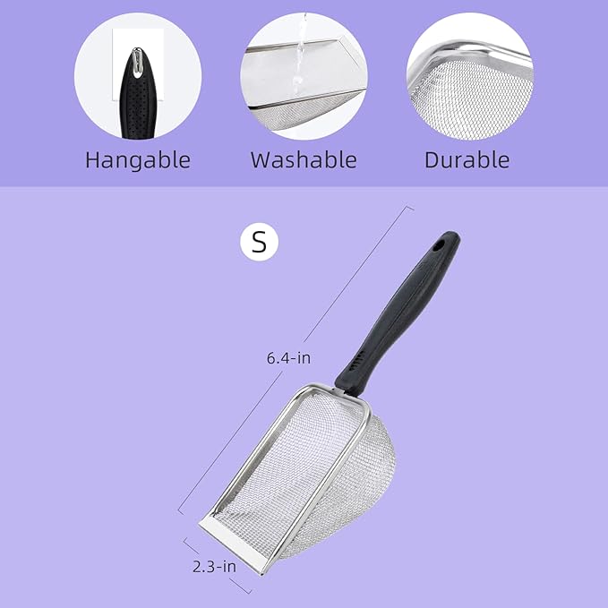 hamster sand substrate scoop fine mesh metal sifter for bath