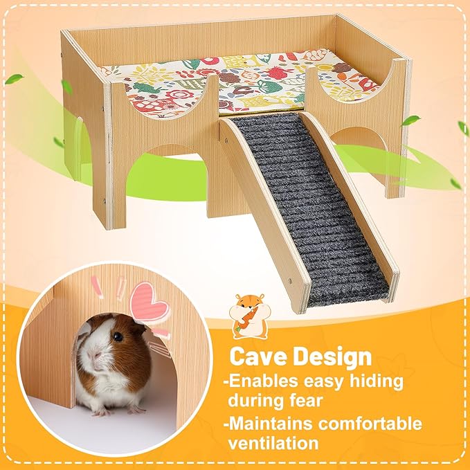 Hamster Wooden Castle House with Climbing Stairs