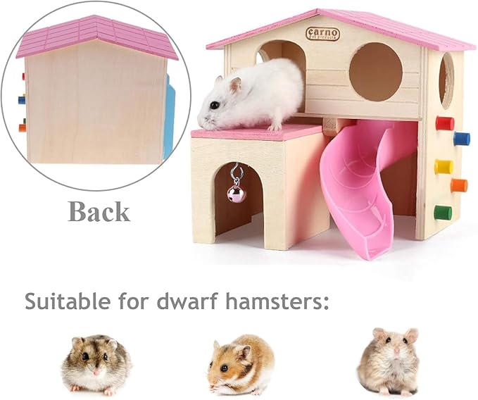 Hamster Wooden Play House with Ladder and Slide