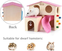 Hamster Wooden Play House with Ladder and Slide