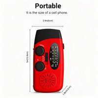 Hand crank AM/FM radio with USB charging option and 2000mAh battery